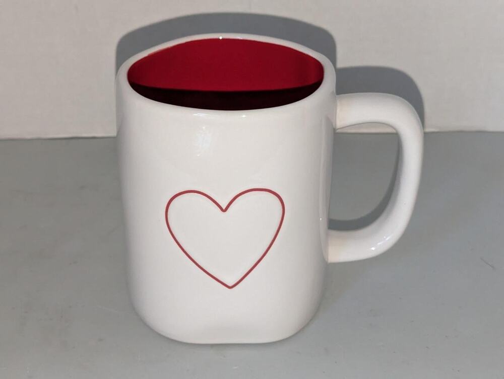 Rae Dunn Heart 5" Mug Artisan Collection By Magenta #202 Red Inside -082316